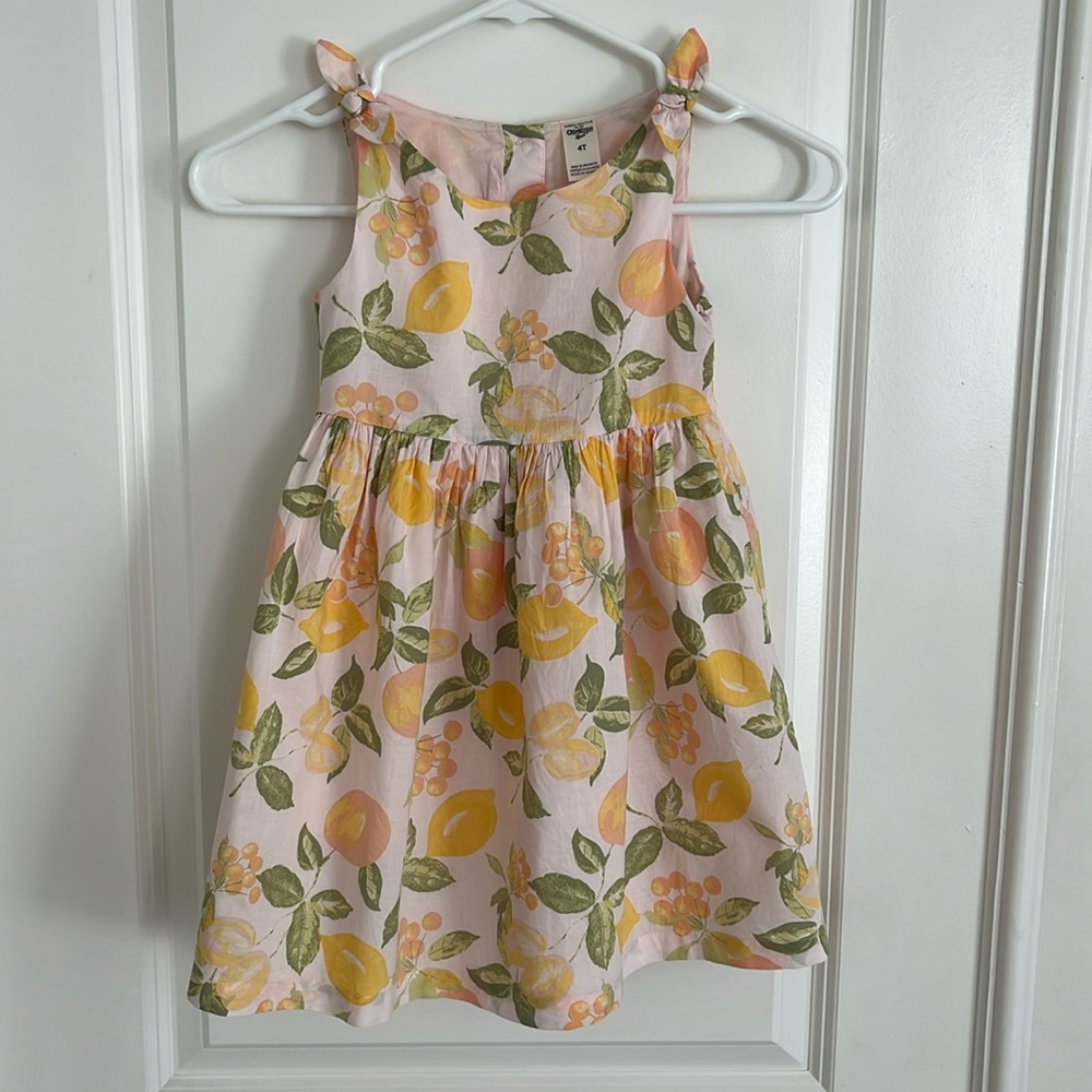 OshKosh B’gosh Lemon and Orange Dress Size 4T 100% cotton